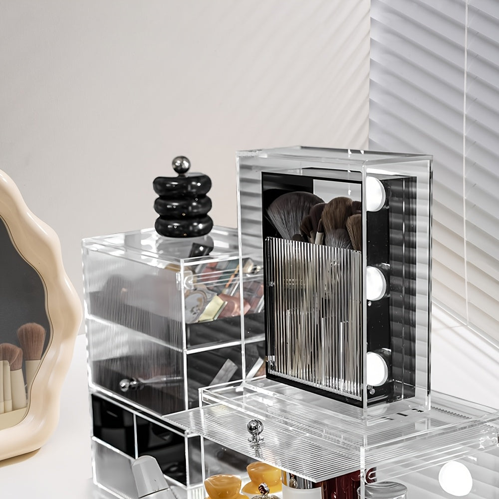 Drop-Down Acrylic Makeup Brush Holder