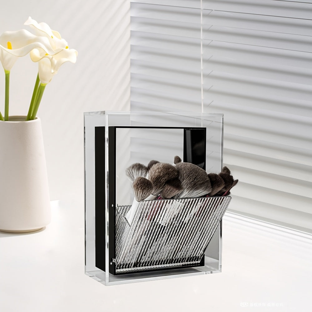 Drop-Down Acrylic Makeup Brush Holder