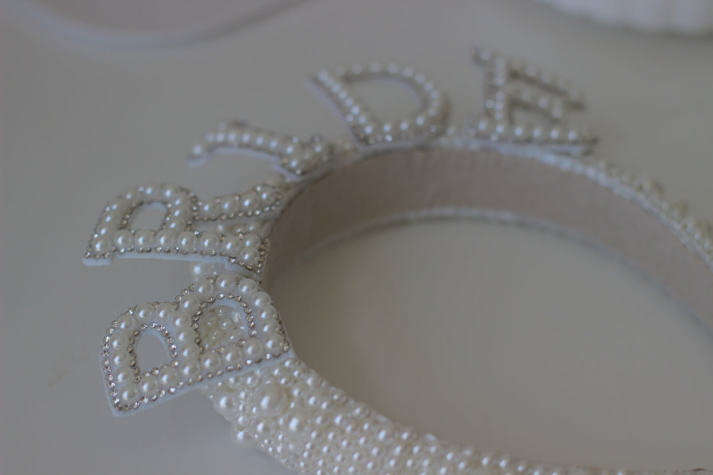 Pearl Bride Letter Headband