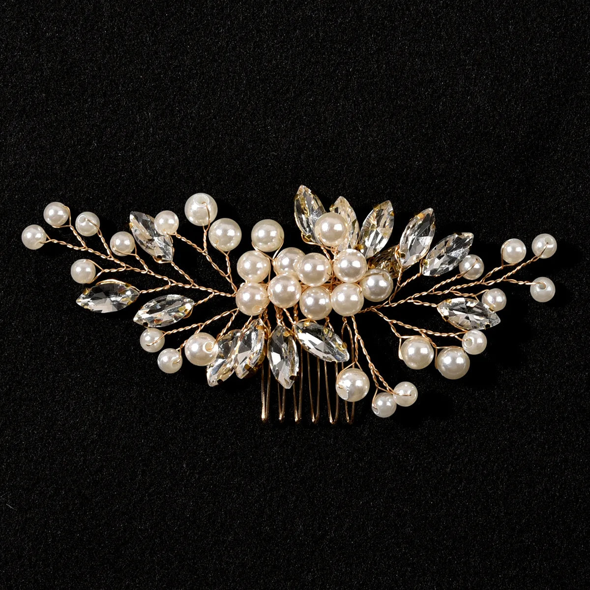 Ethereal Pearl Crystal Hair Comb