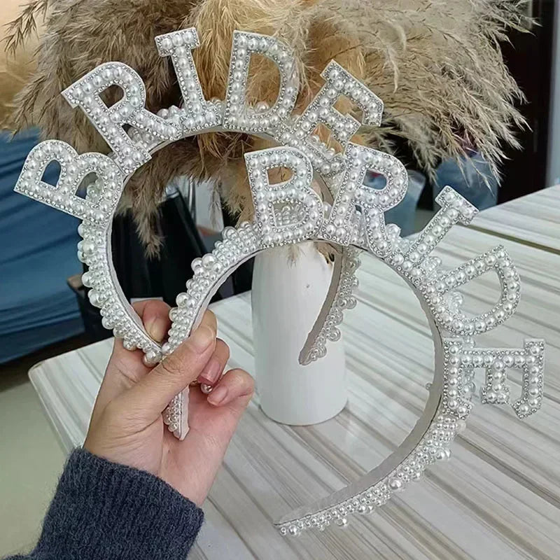 Pearl Bride Letter Headband