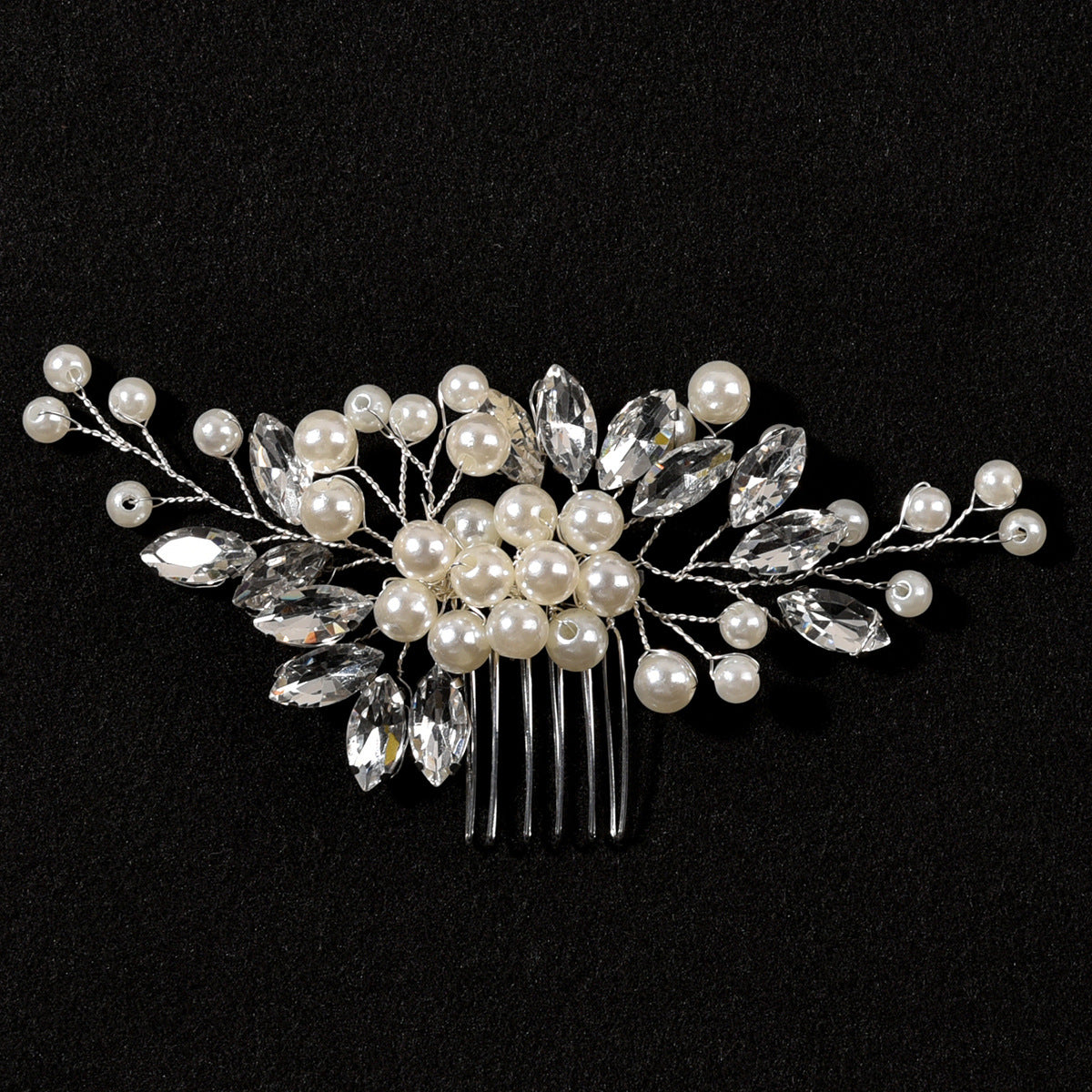 Ethereal Pearl Crystal Hair Comb